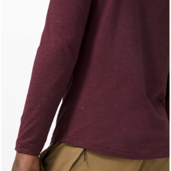 Lululemon 5 Year Basic Long Sleeve Sz. L Colour: Heathered Bordeaux Drama - Picture 3 of 7